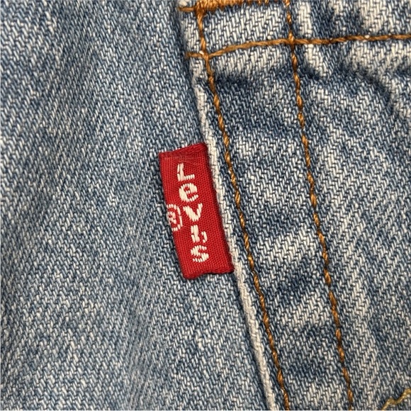 Levi’s 501 Denim Jean Shorts Women's Size 29 Blue Button Fly Cut Off Distressed - Picture 11 of 14